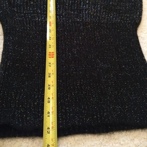 vintage 80s Benetton metallic chunky cable knit sweater dress NWOT - Picture 14 of 15